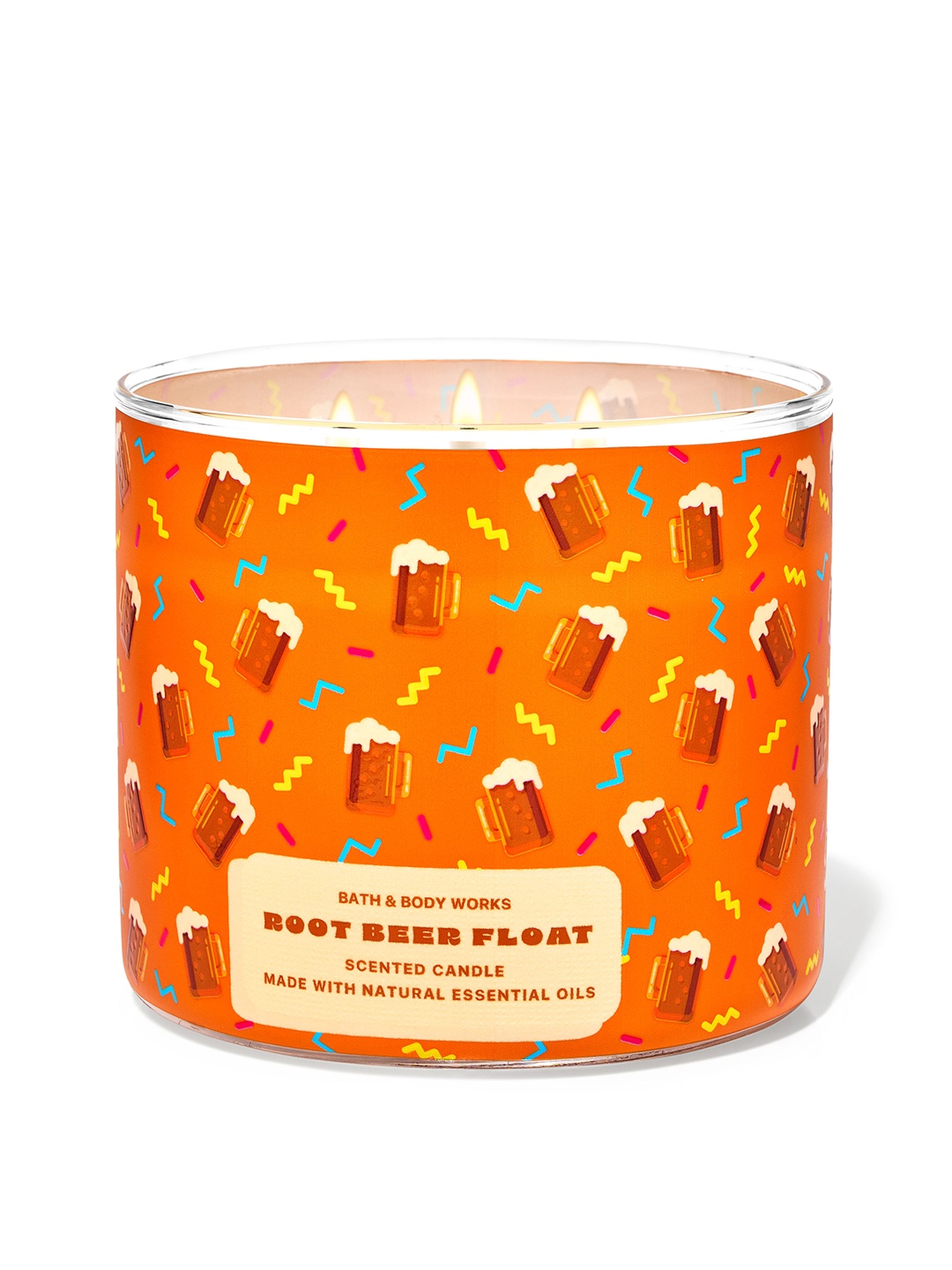 

Bath & Body Works Root Beer Float 3-Wick Candle with Essential Oils - 411 g, Orange