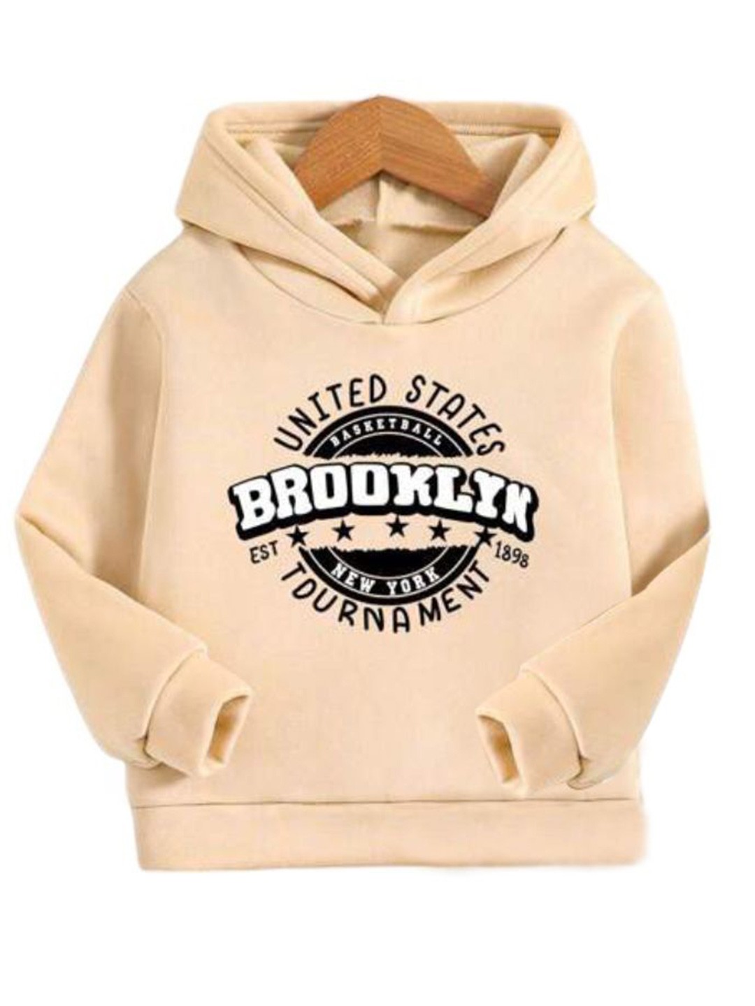 

TABADTOD Unisex Kids Graphic Printed Hooded Sweatshirt, Beige