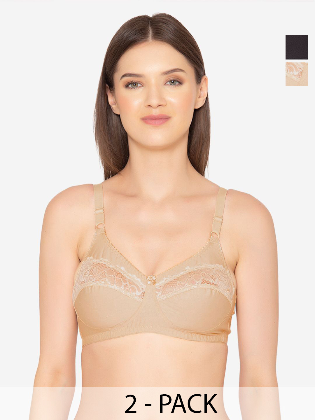 

GROVERSONS Paris Beauty Pack Of 2 Full Coverage Underwired Bra, Beige