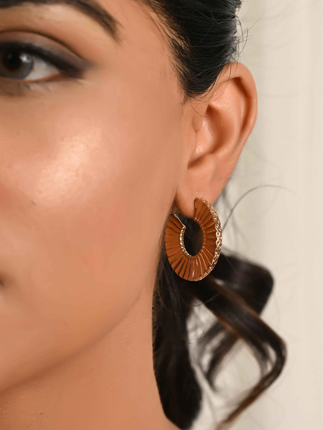

Raf the label Gold Plated Circular Half Hoop Earrings