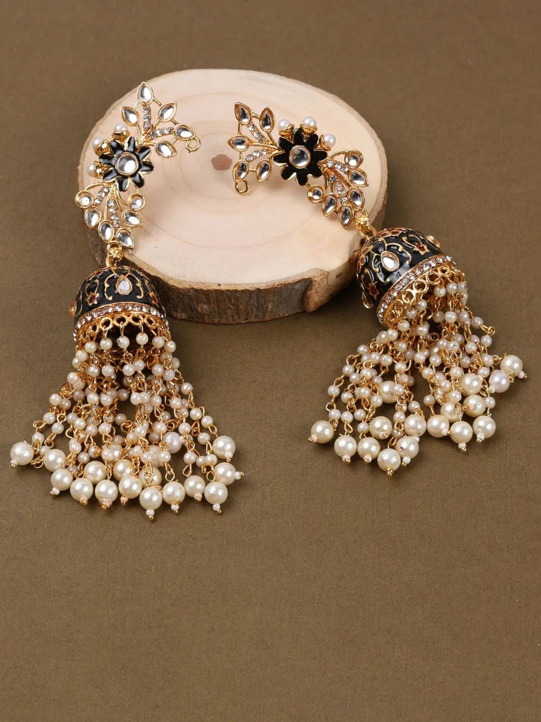 

Jewelz Gold-Plated Contemporary Jhumkas