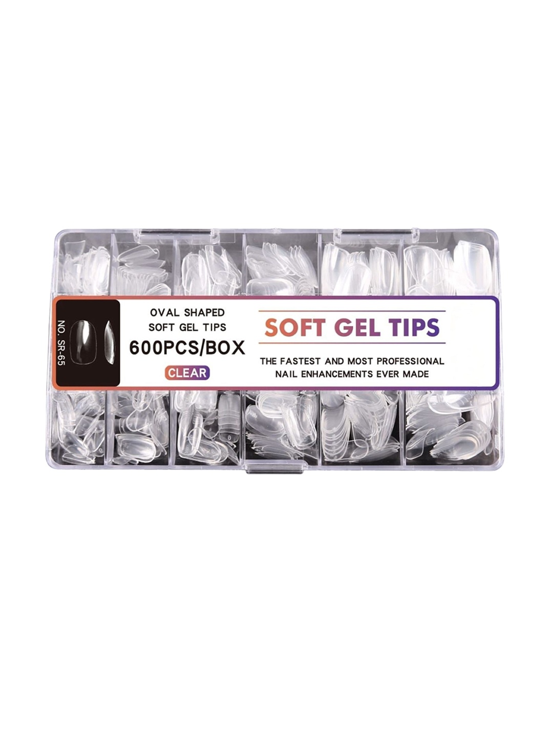 

RANORE Set Of 600 Oval Shaped Press On Artificial Nails - Transparent