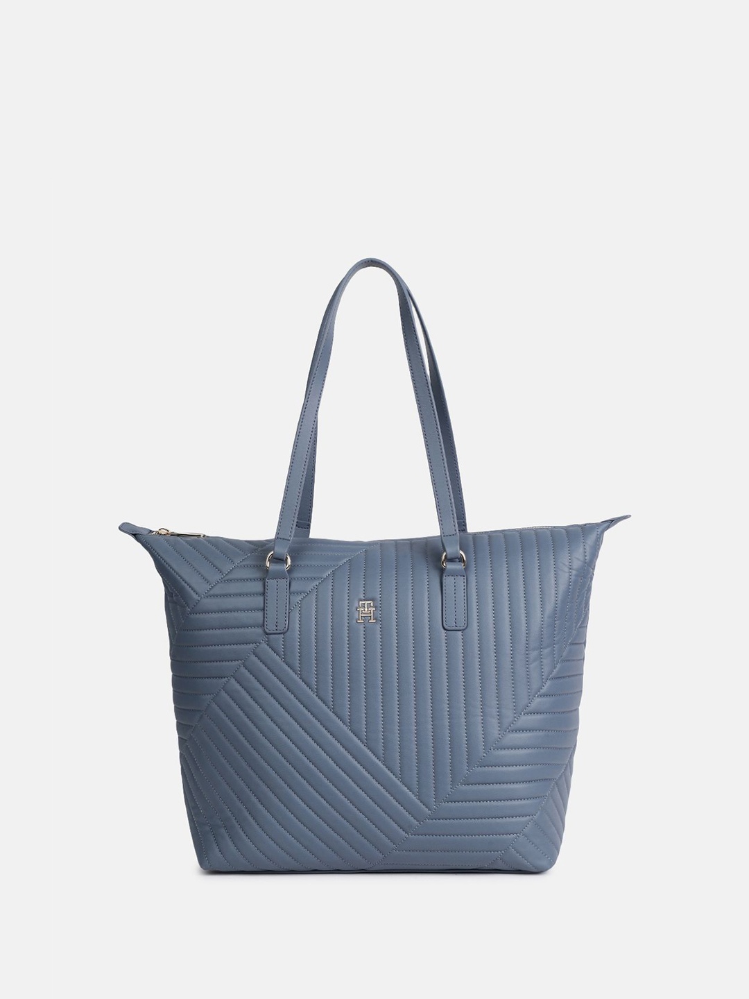 

Tommy Hilfiger Structured Tote Bag with Quilted, Blue