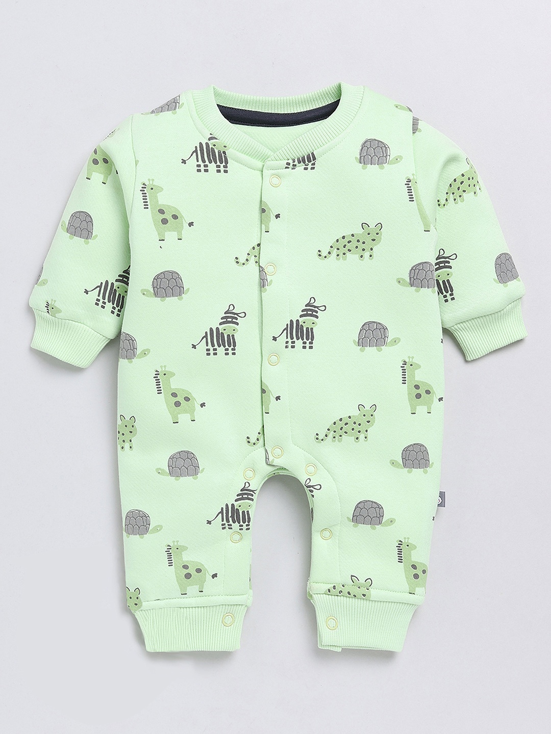 

YK X Tinyo Infant Boys Pure Cotton Printed Romper, Green