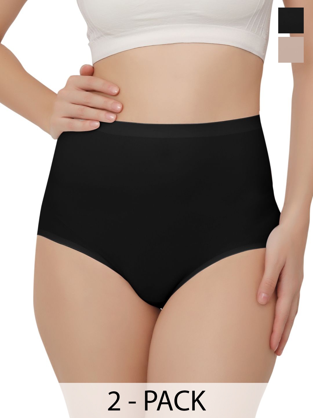 

Bella Voste Pack Of 2 Tummy Control Shapewear, Black