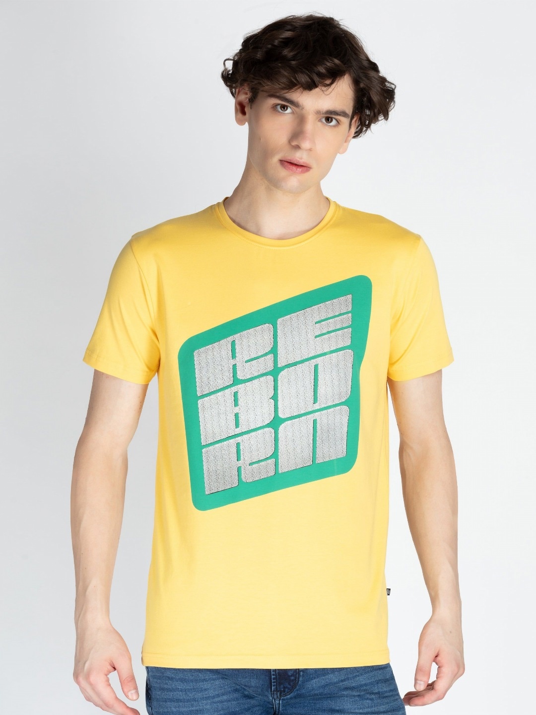 

Status Quo Men Typography Printed Round Neck Cotton T-shirt, Yellow