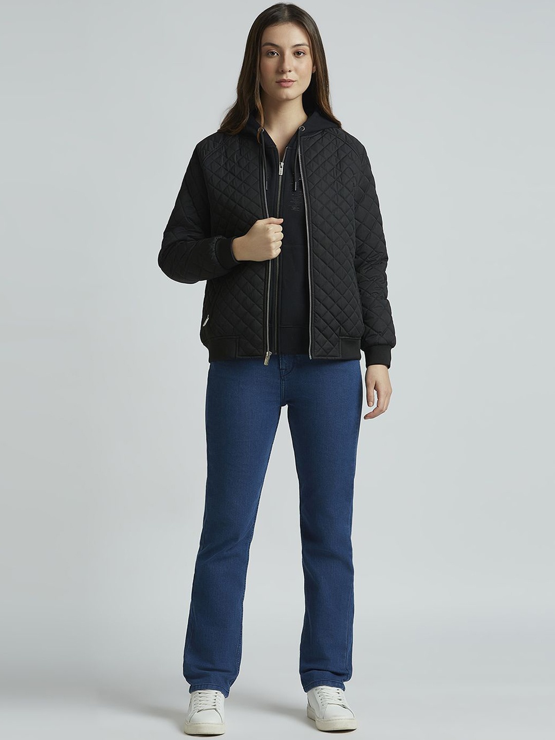 

Pepe Jeans Women Solid Bomber Jacket, Black