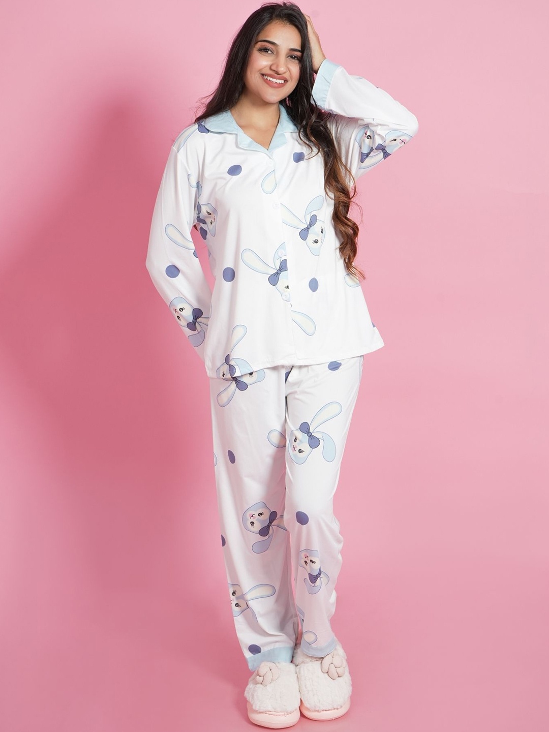 

ANSEE by Addery Women Printed Night suit, White