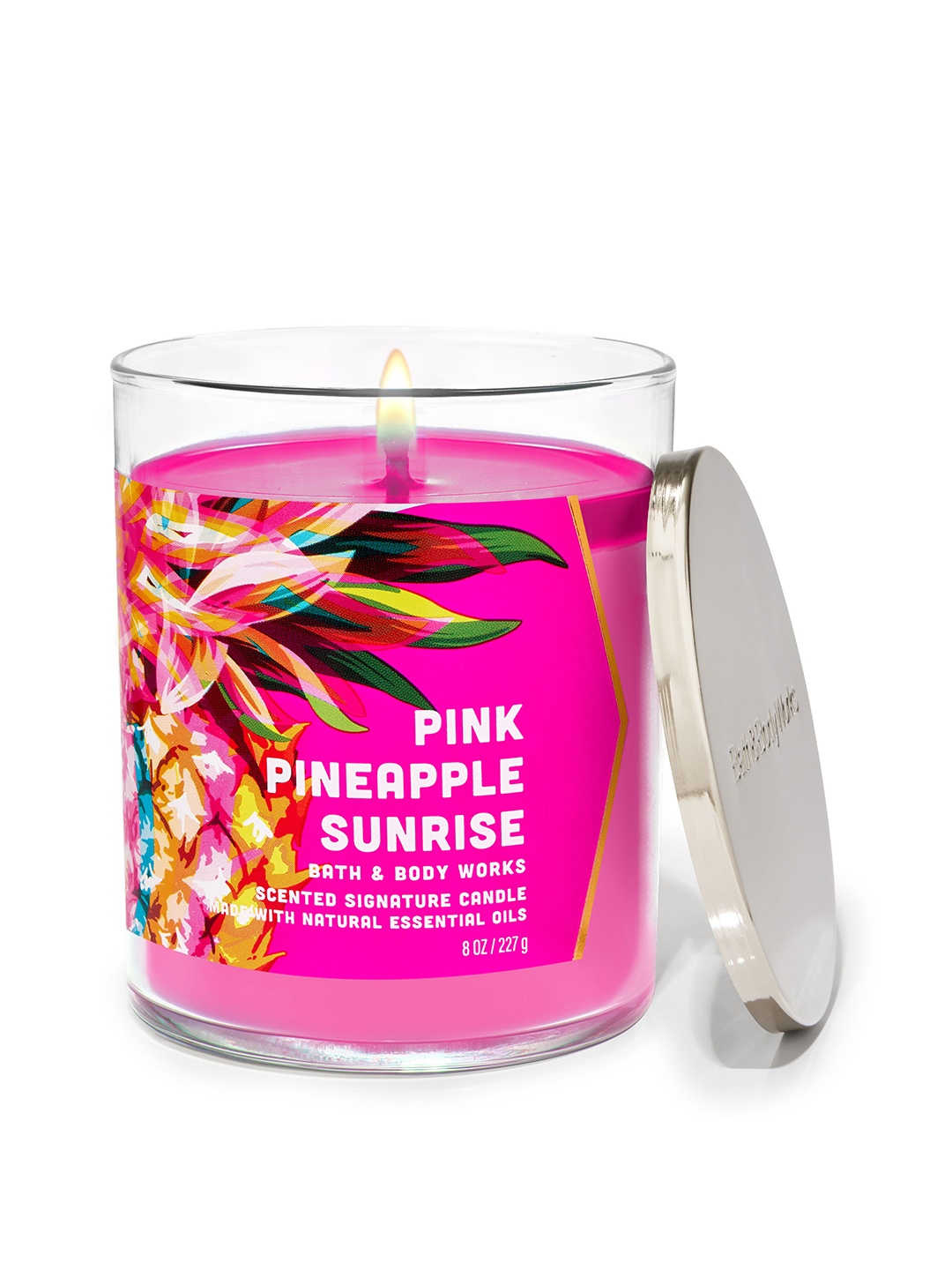 

Bath & Body Works Pink Pineapple Sunrise Single Wick Candle with Essential Oils - 227 g