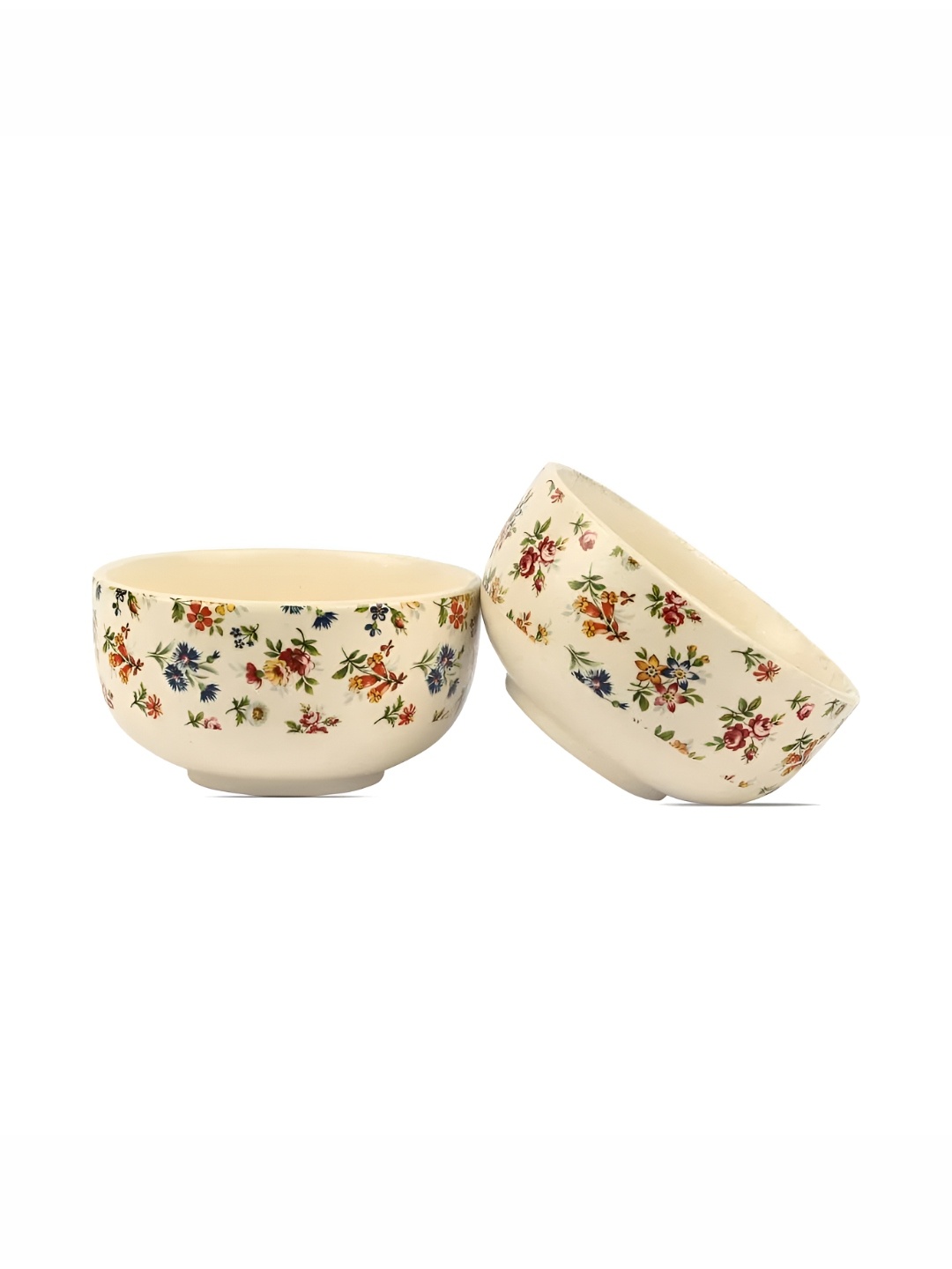 

AMALAFIEE CERAMICS Beige & Red 4 Pieces Printed Ceramic Microwave Safe Serving Bowls