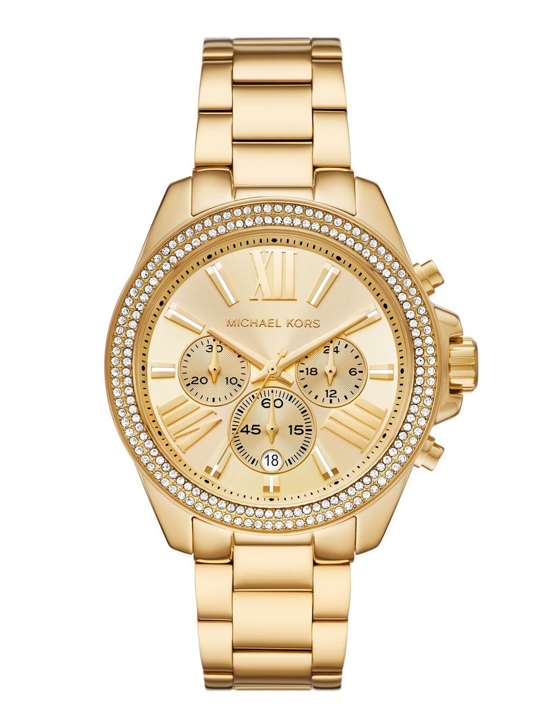 

Michael Kors Women Wren Bracelet Style Analogue Chronograph Watch MK7428I, Gold