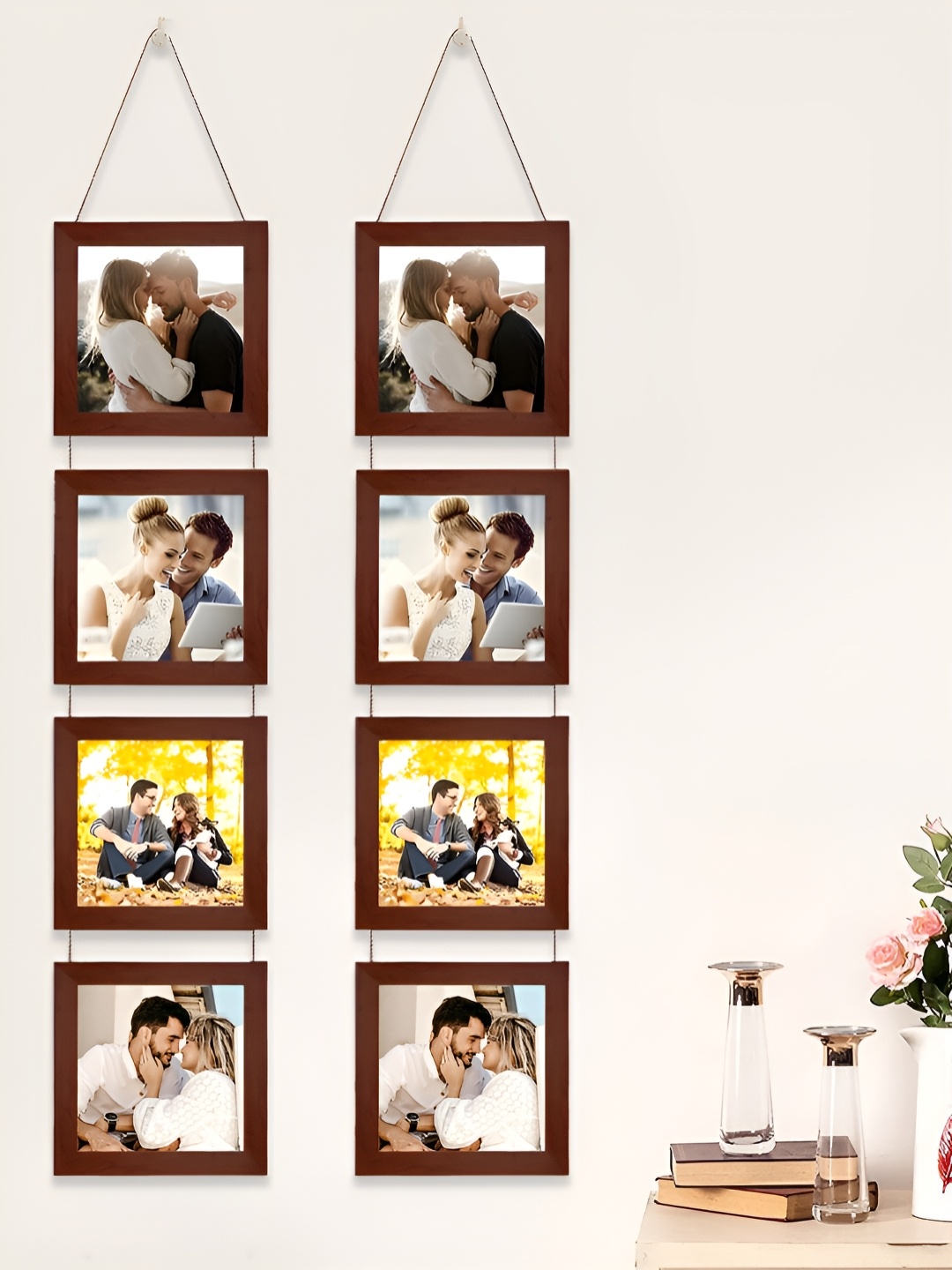 

Art Street Brown Set of 2 Wood Wall Hanging 4-Pc Photo Frames