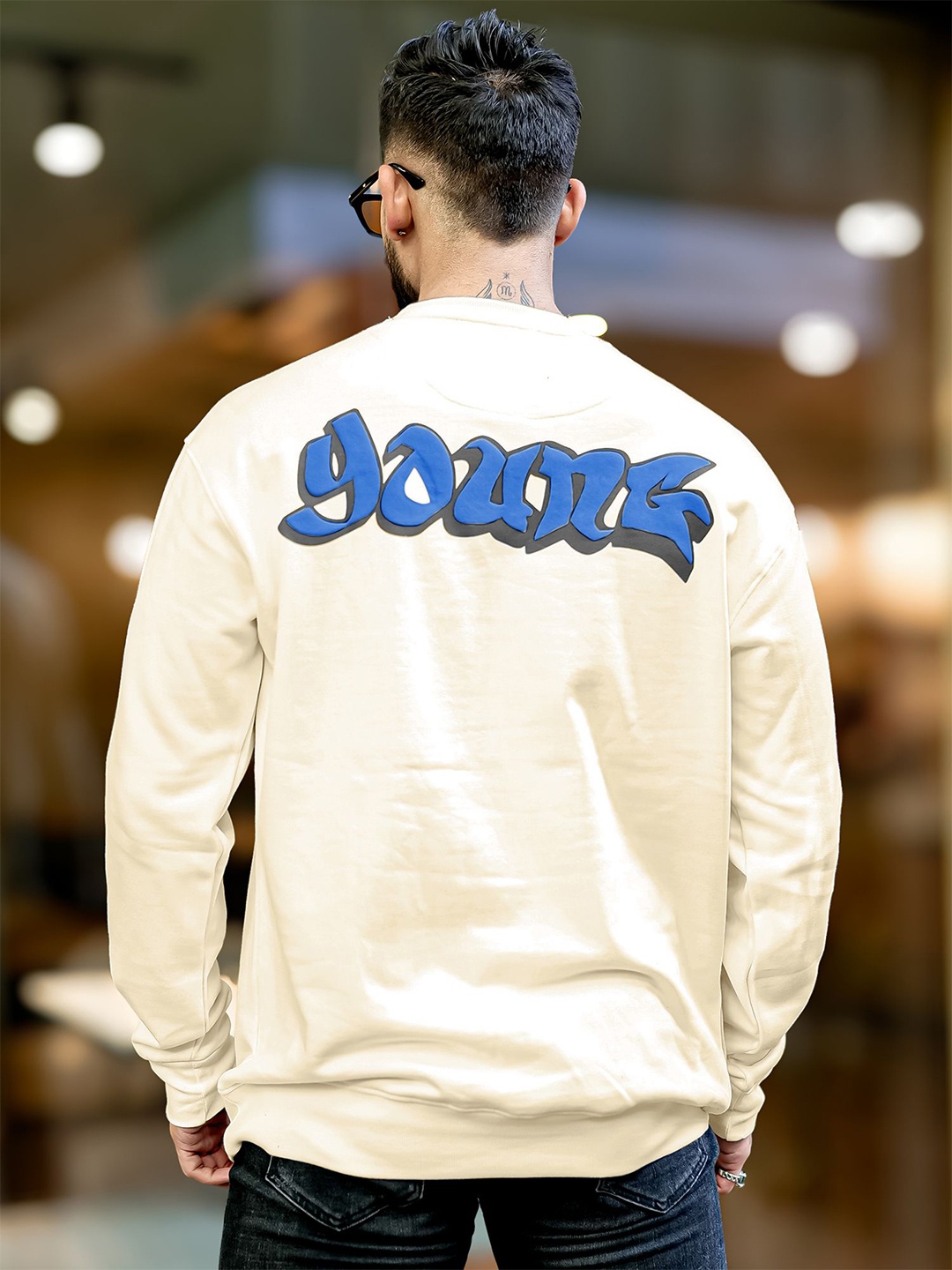 

Maniac Men Graphic Printed Round Neck Sweatshirt, White