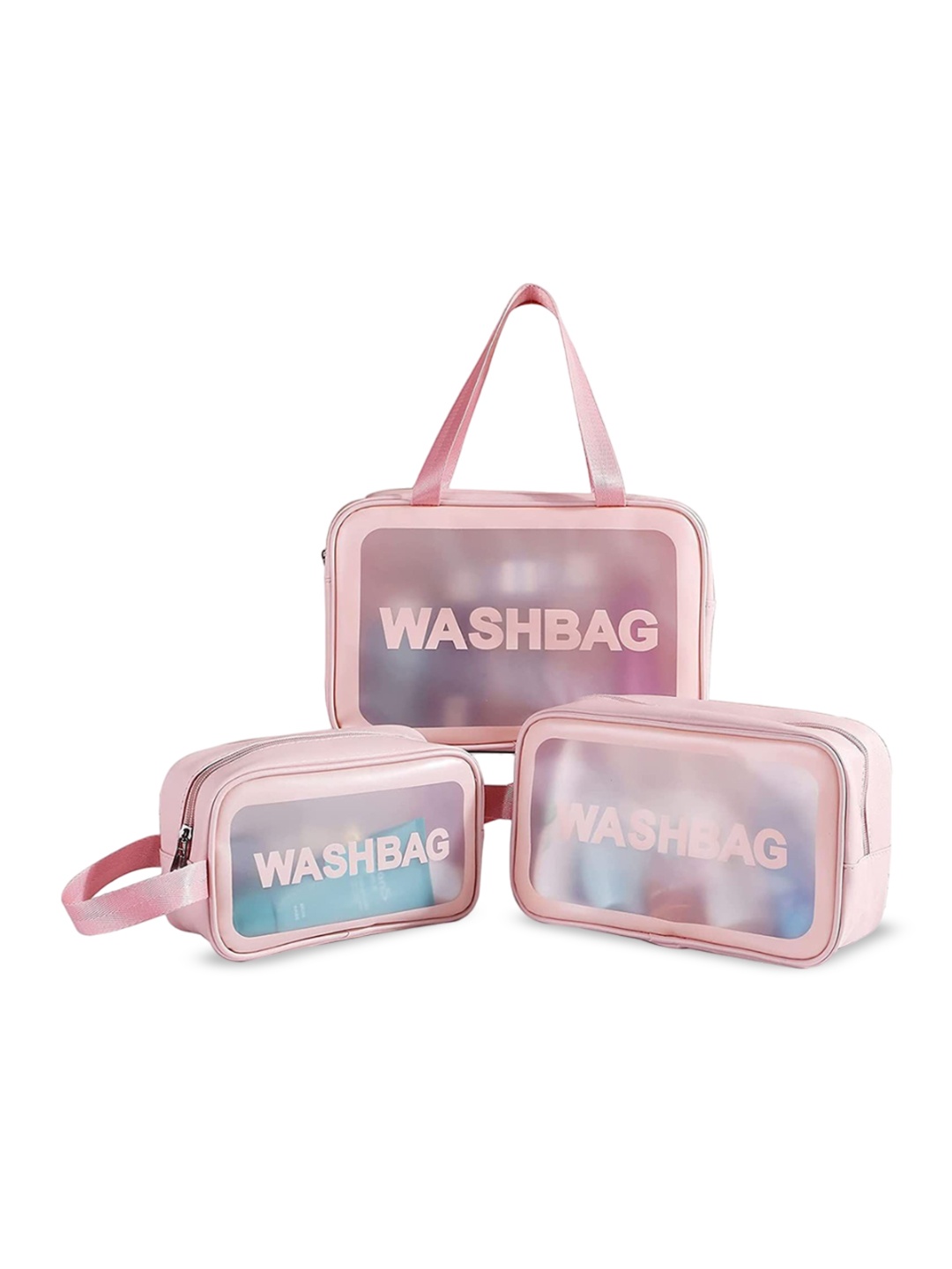 

FAVON Set Of 3 Printed Waterproof Makeup Pouch, Blue