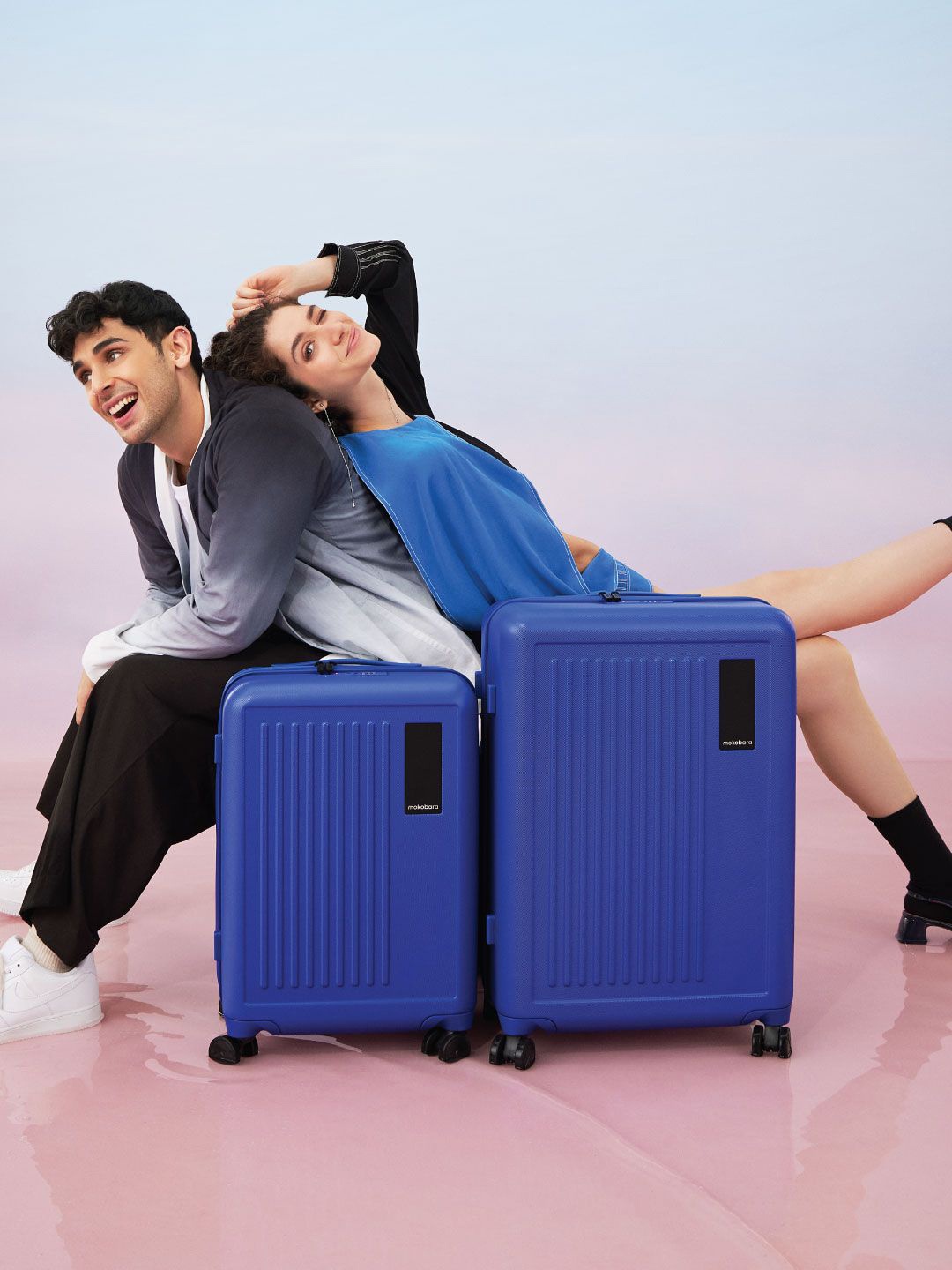 

MOKOBARA The Transit Wave Set Of 2 Hard-Sided Trolley Bag Suitcase, Blue