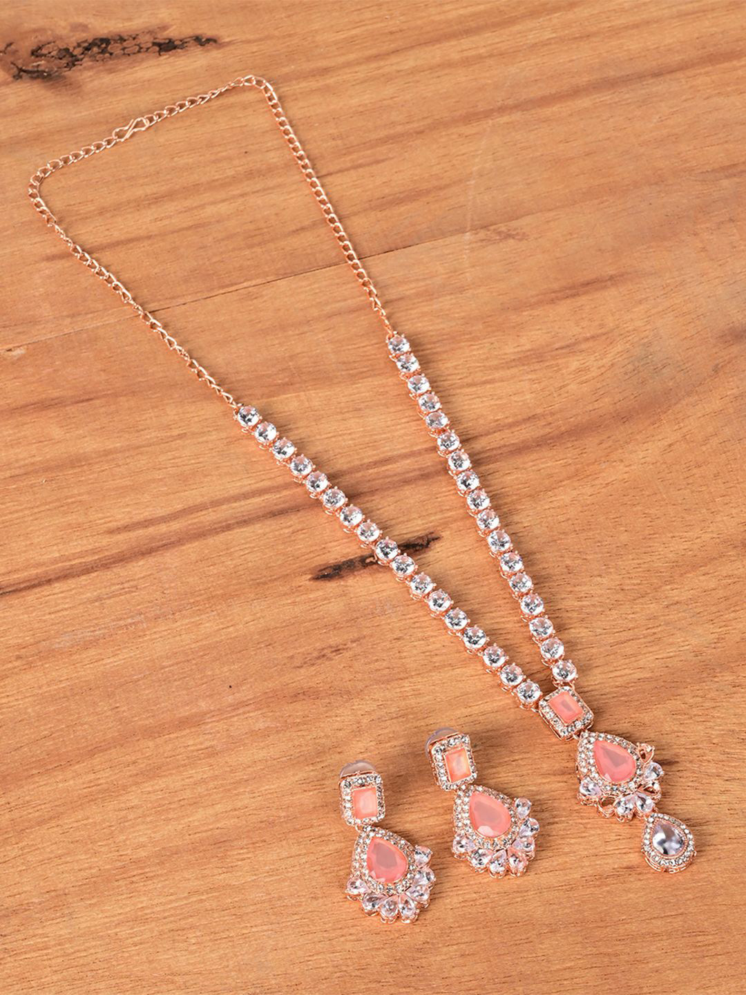 

Keviv Gold Plated American Diamond Studded Jewellery Set