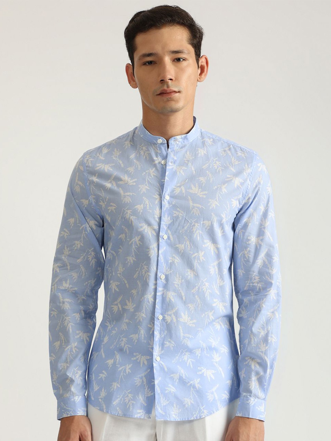 

Antony Morato Men Slim Fit Floral Printed Casual Shirt, Blue