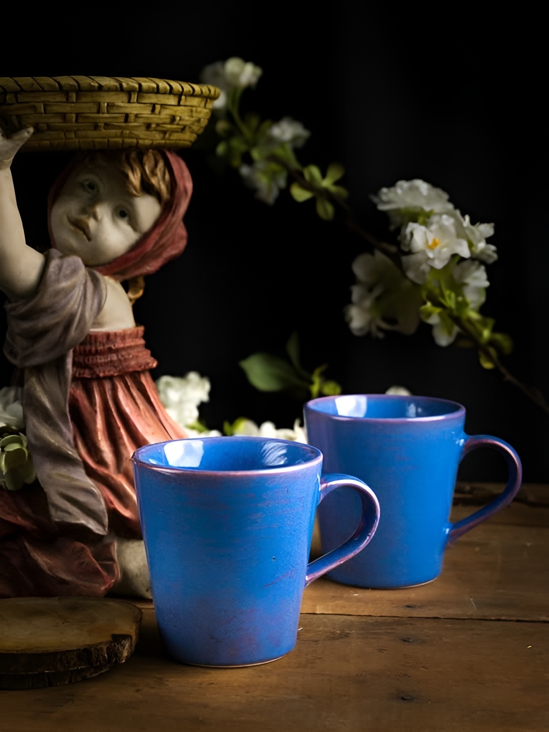 

AMALAFIEE CERAMICS Blue 2 Pieces Ceramic Glossy Mugs