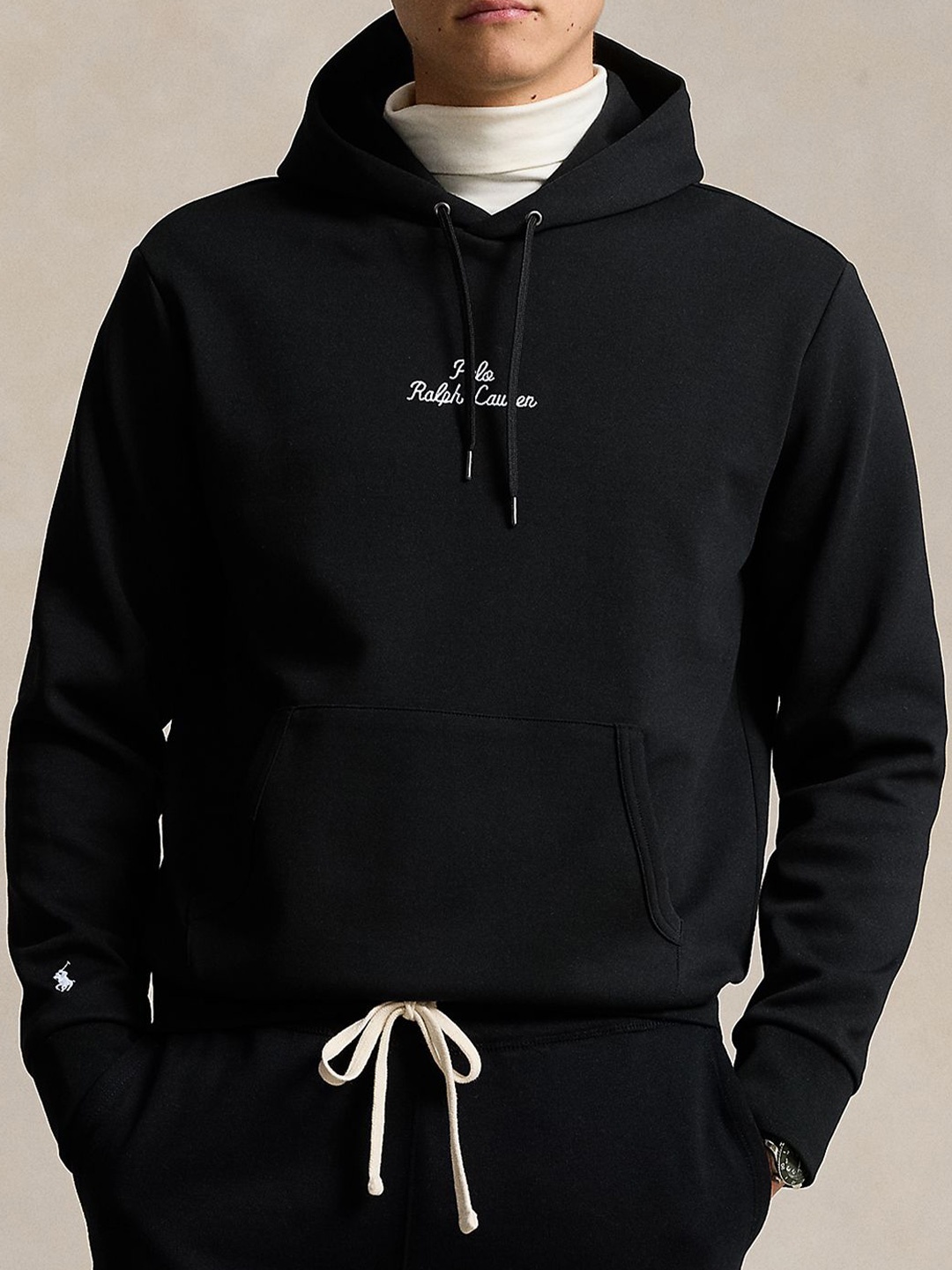 

Polo Ralph Lauren Men Logo Printed Double-Knitted Hooded Sweatshirt, Black