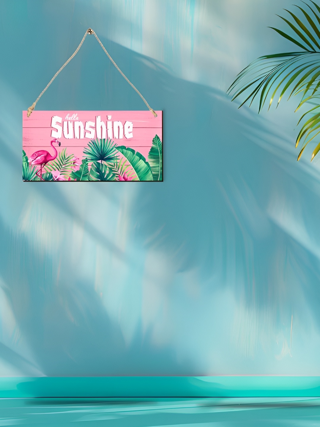 

CVANU Pink & Green Sunshine Printed Wooden Wall Hanging