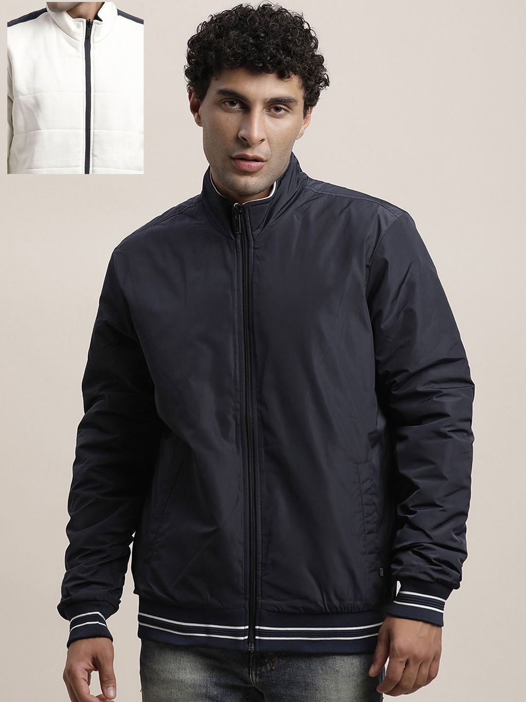 

Turtle Men Reversible Bomber Jacket, Navy blue