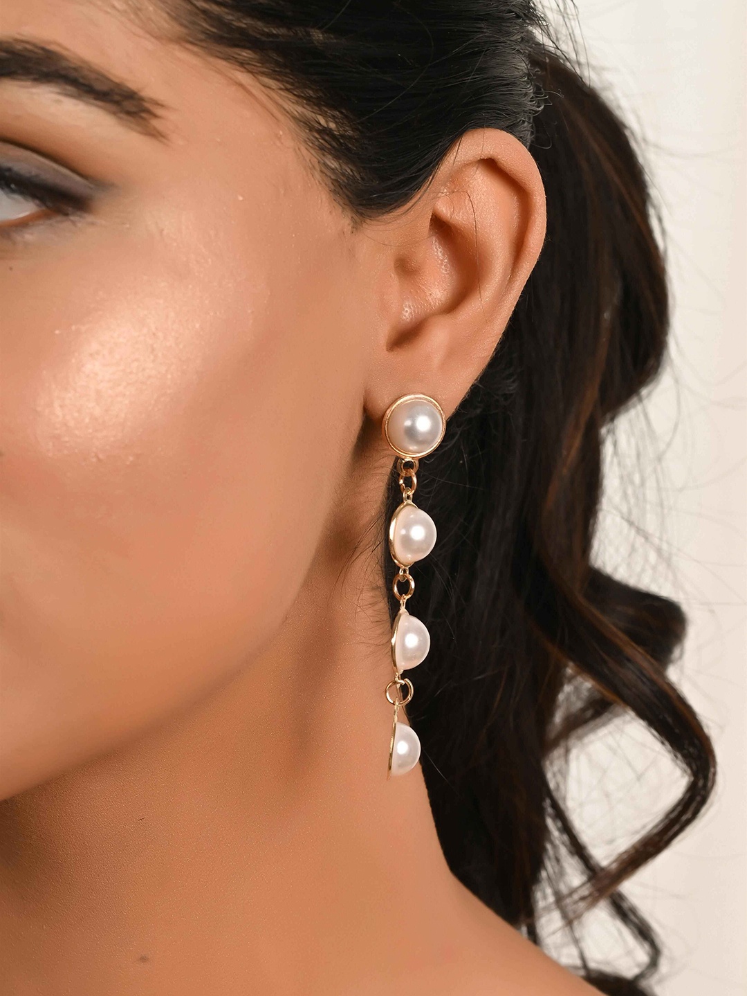 

Raf the label Gold Plated Pearl Classic Drop Earrings