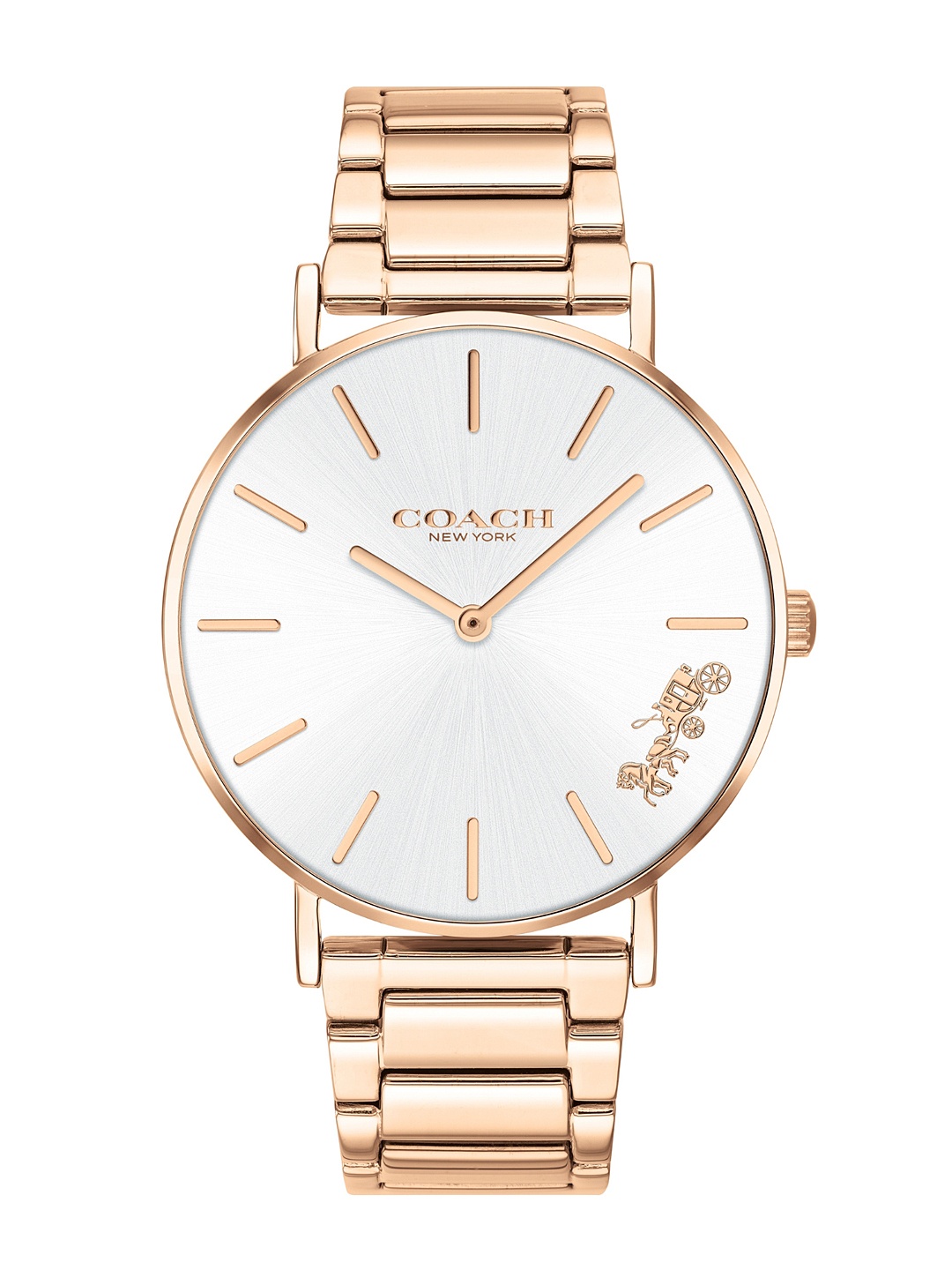 

Coach Women Perry Dial & Stainless Steel Bracelet Style Straps Analogue Watch 14503576, Silver