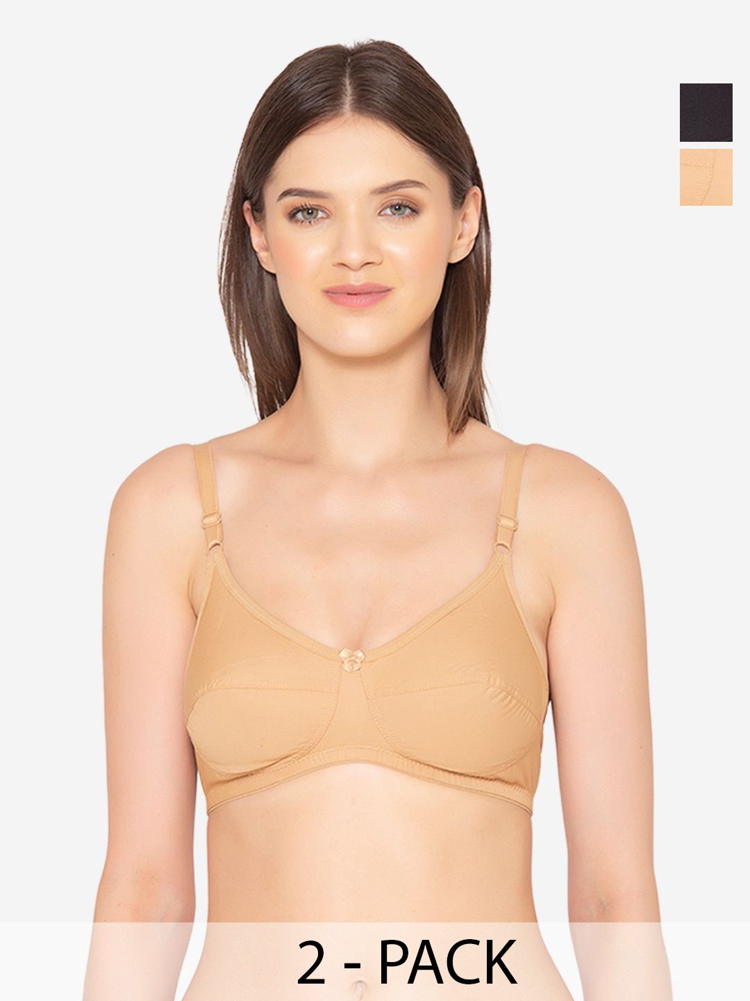 

GROVERSONS Paris Beauty Pack of 2 Women Non-Padded Full Coverage Bra, Beige