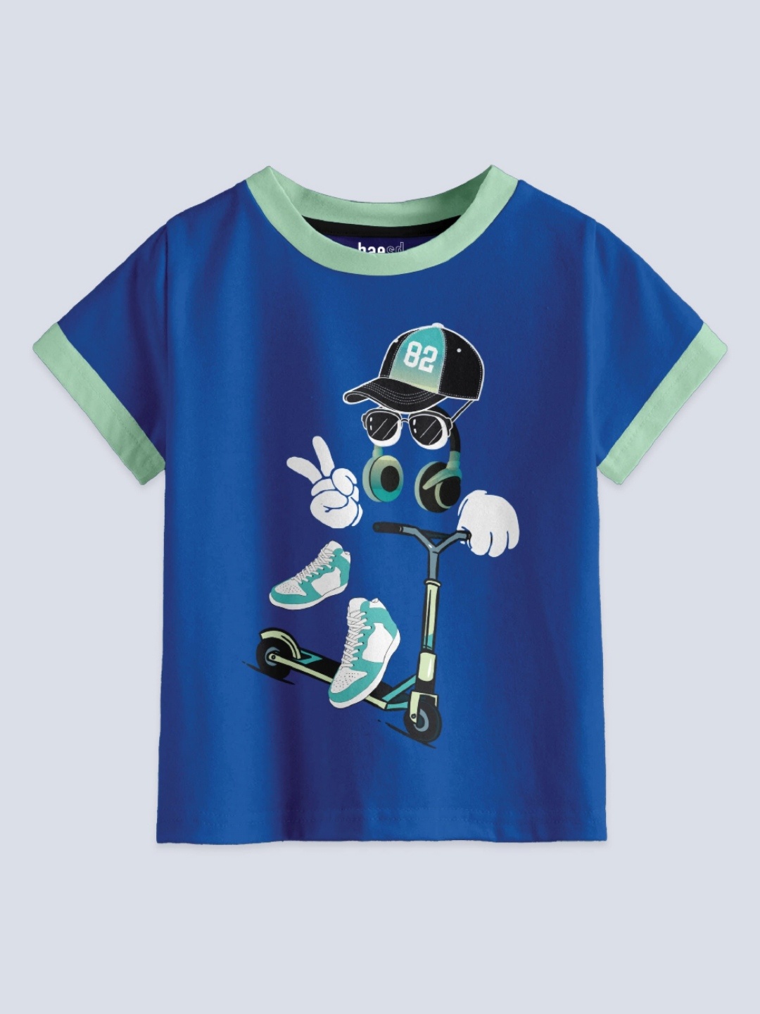 

BAESD Boys Graphic Printed Round Neck Cotton T-shirt, Blue