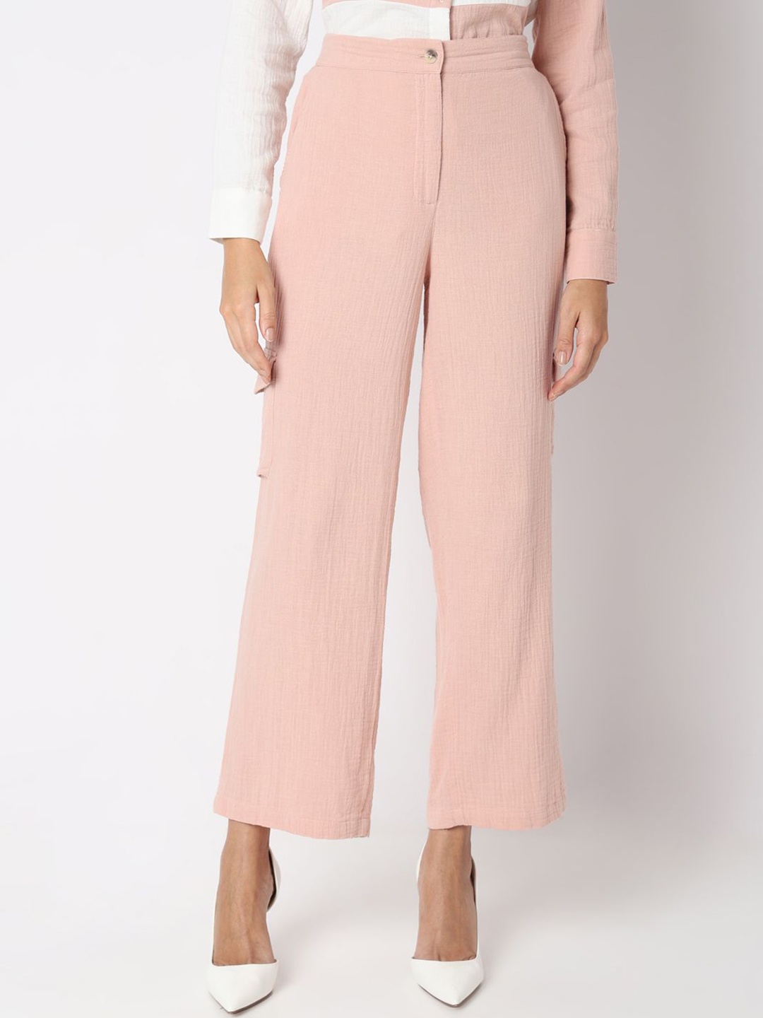 

Vero Moda Women Straight Fit High-Rise Culottes Trousers, Pink