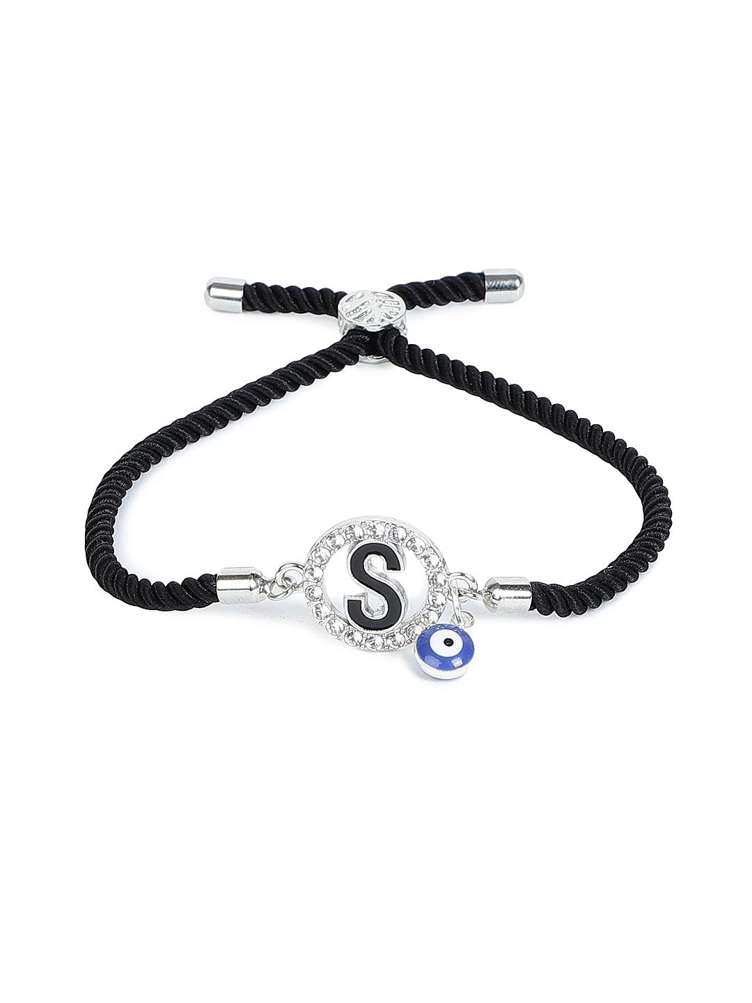 

EL REGALO Unisex Stones Studded Charm Bracelet, Silver