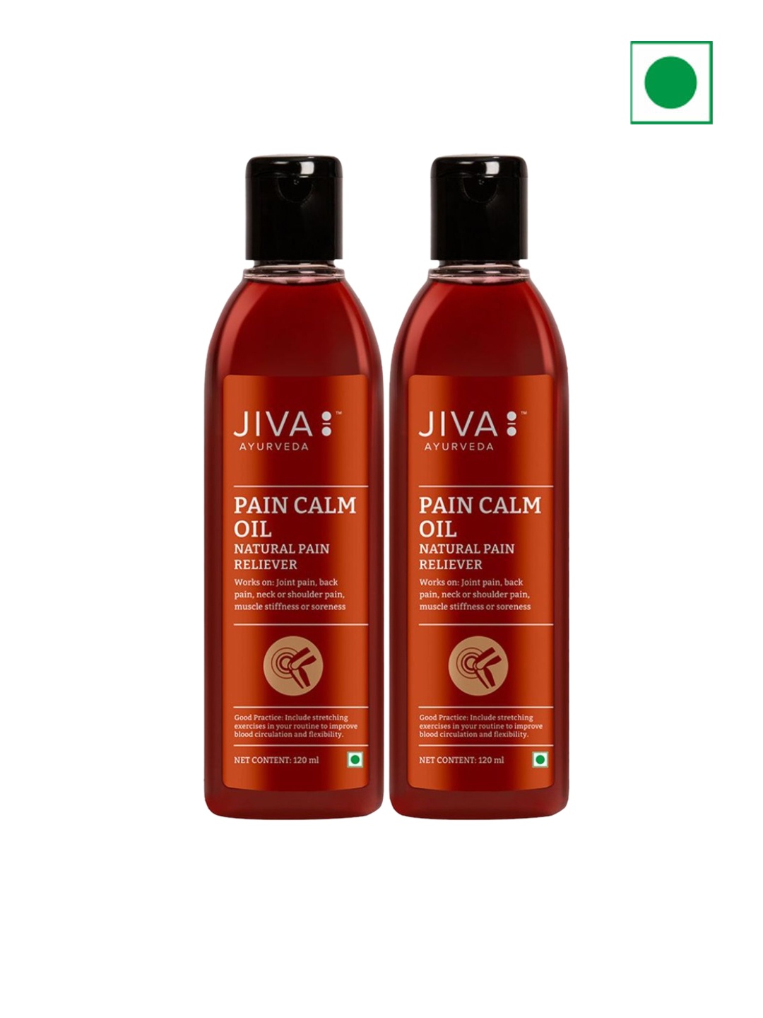 

Jiva Set Of 2 Pain Calm Oil Natural Pain Reliever - 120ml Each, Rust