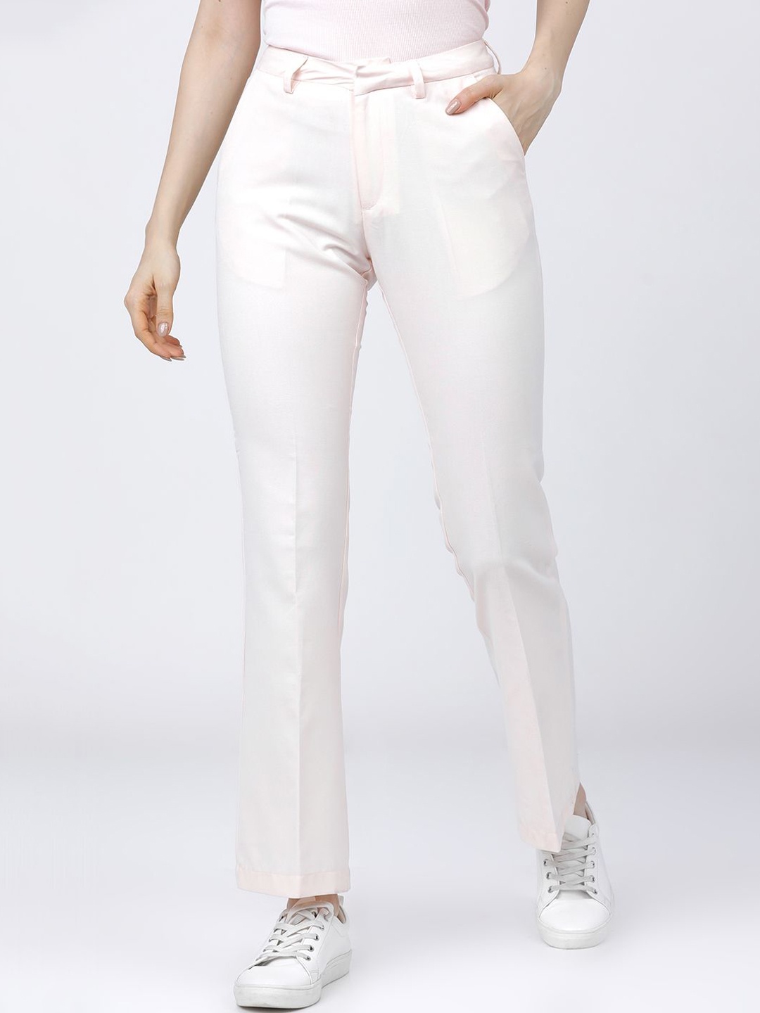 

Tokyo Talkies Women Straight Fit Trousers, Pink