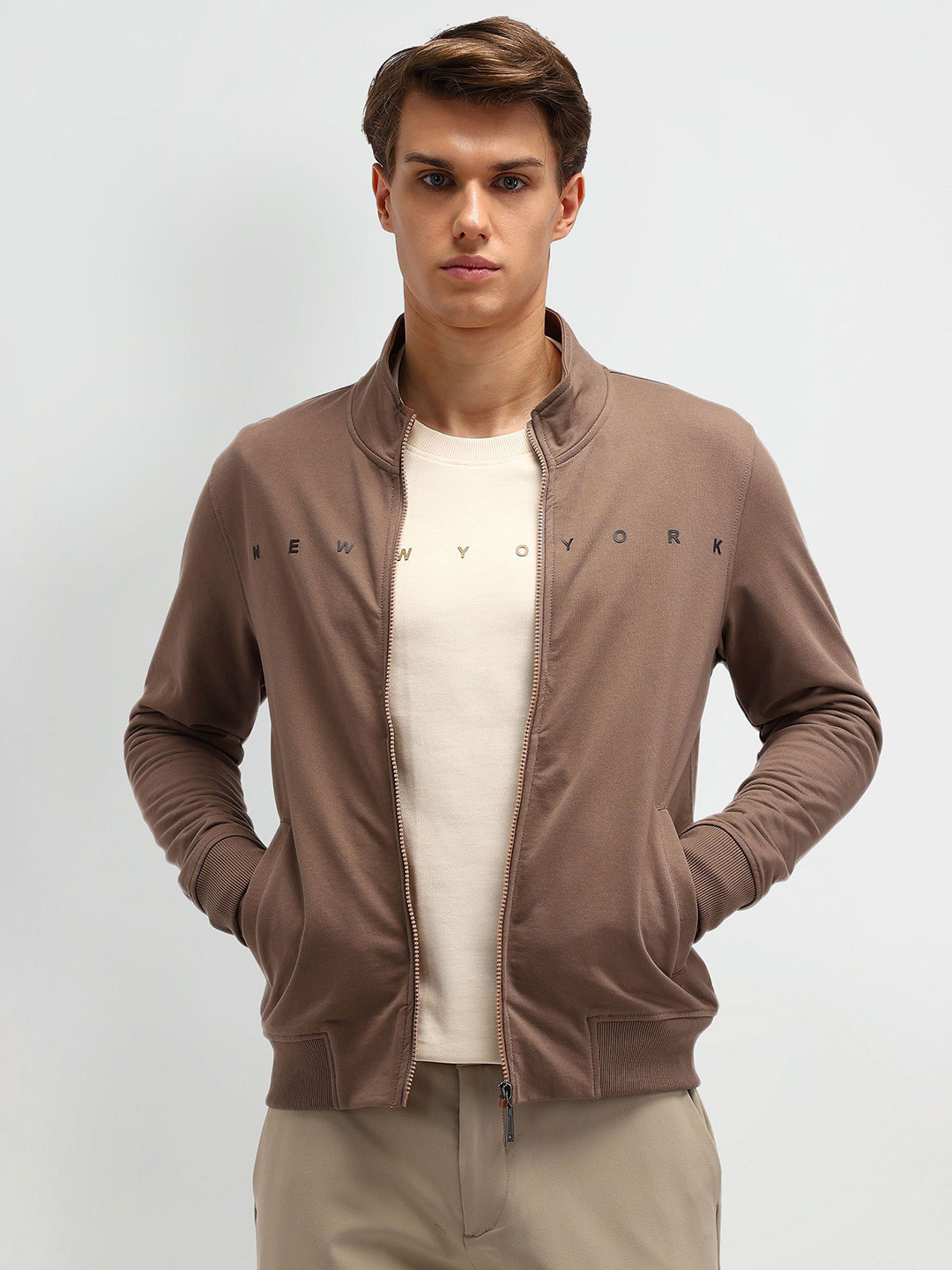 

Arrow Sport Men Printed Pure Cotton Sweatshirt, Brown