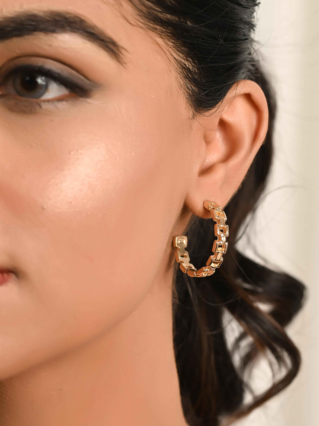 

Raf the label Gold Plated Chain Link Half Hoop Earrings