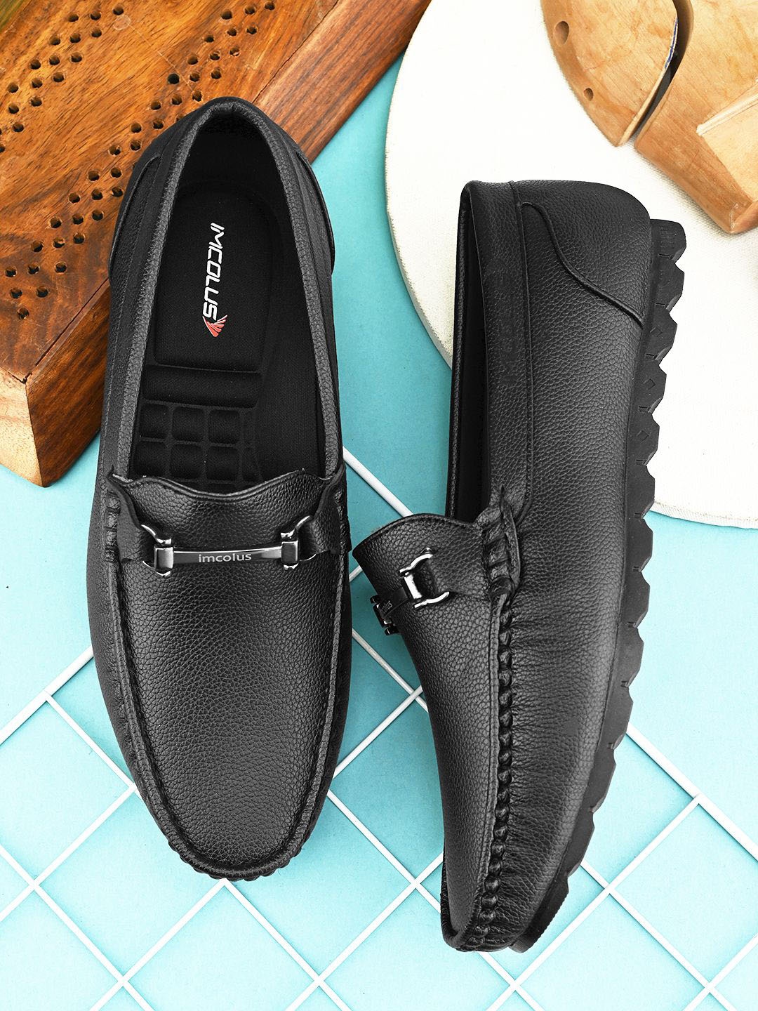 

IMCOLUS Men Loafers, Black