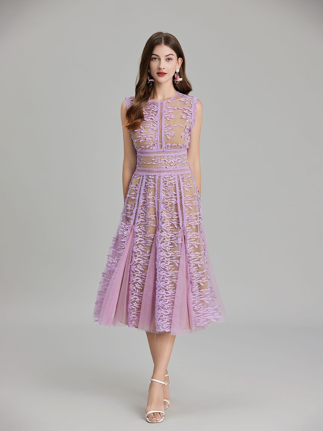 

JC Collection Ethnic Motifs Fit & Flare Midi Dress, Purple