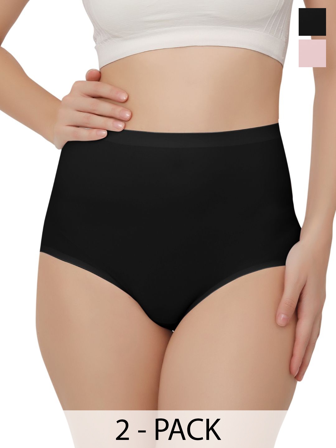 

Bella Voste Pack Of 2 Women Tummy Control Shapewear, Black