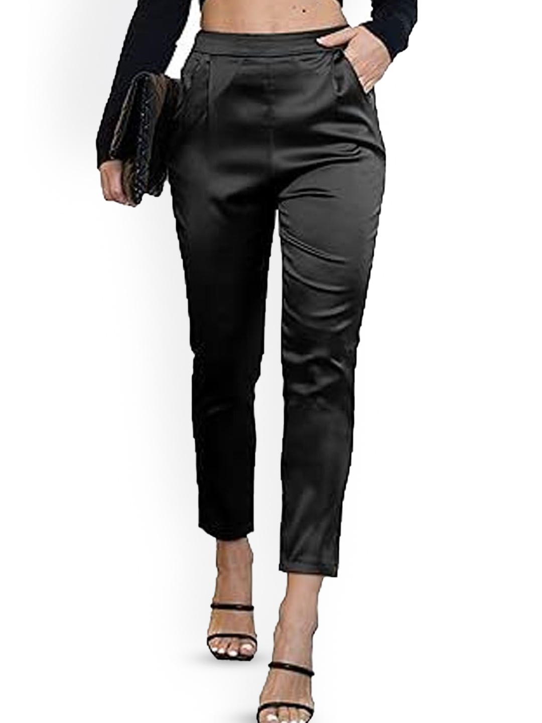 

StyleCast Women Pleated Trousers, Black