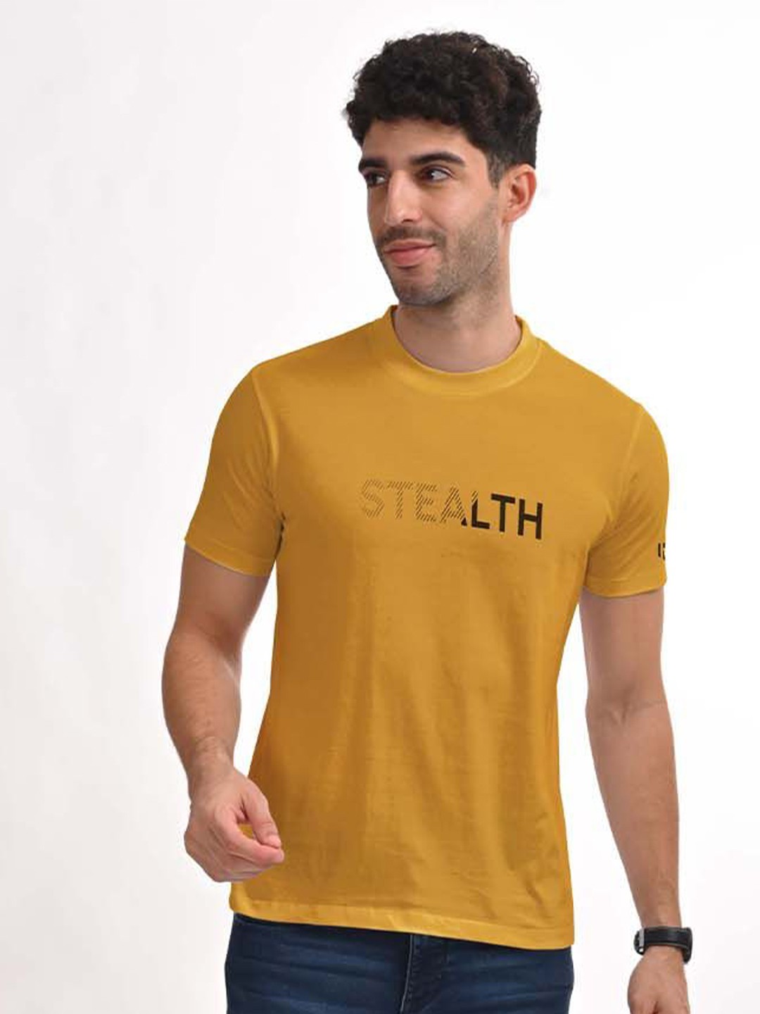

Aero Armour Unisex Typography Printed Round Neck Cotton T-shirt, Yellow