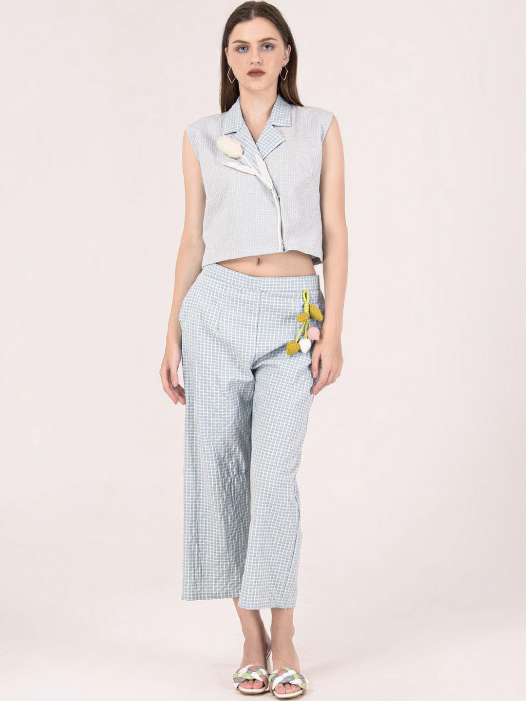 

Albion By CnM Checked Top With Trousers Co-Ords, Sea green