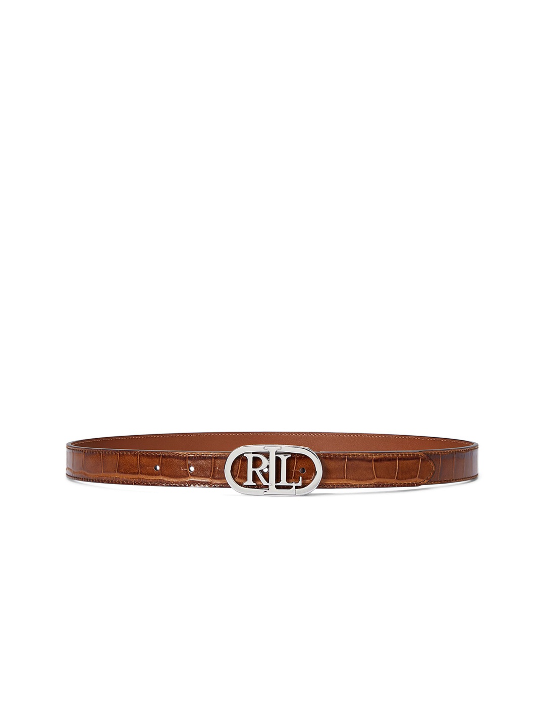 

Polo Ralph Lauren Women Reversible Textured Leather Belt With Logo, Brown