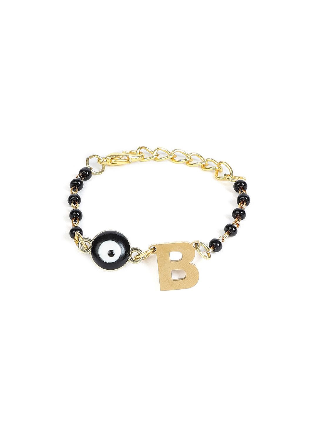 

EL REGALO Kids Stone Studded Charm Bracelet, Black