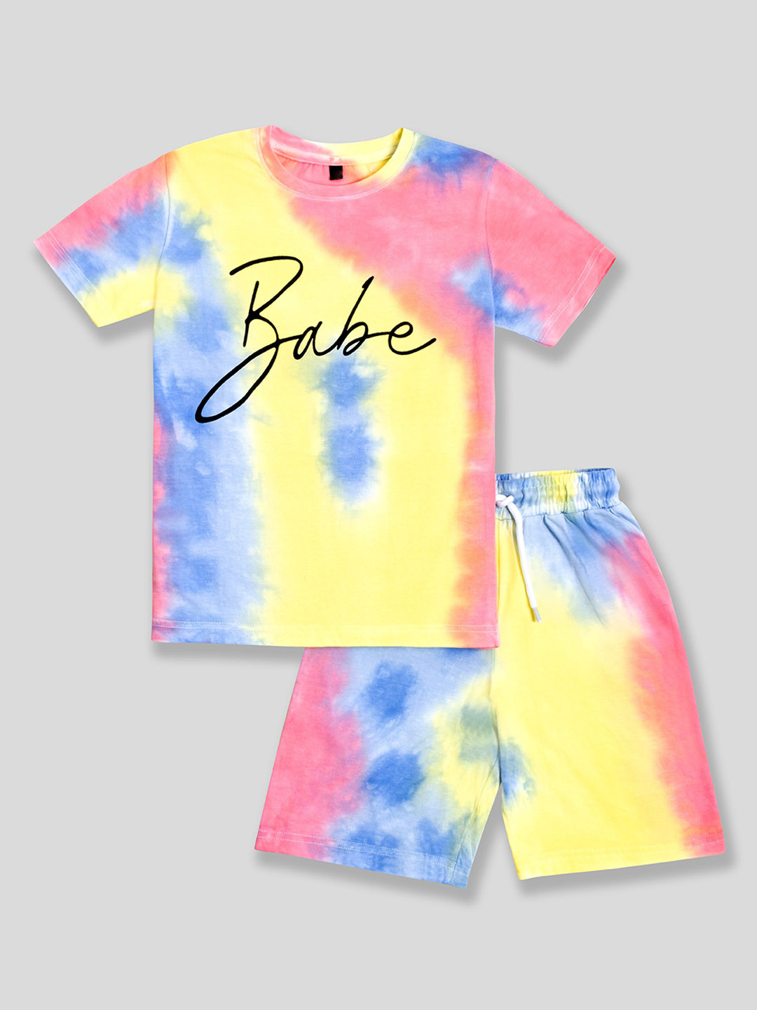 

BAESD Kids Printed Pure Cotton T-shirt With Shorts Set, Pink