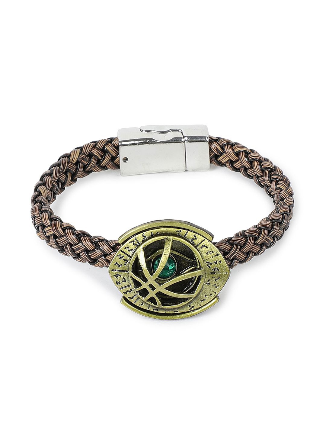 

EL REGALO Boys Stone Studded Charm Bracelet, Black