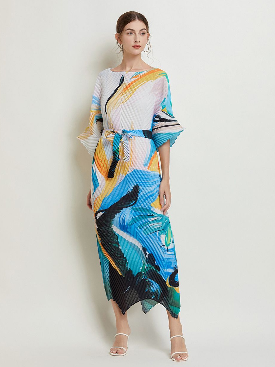 

JC Collection Women Abstract Printed Maxi Dress, Blue