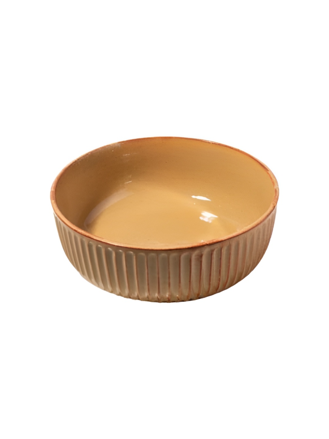 

AMALAFIEE CERAMICS Peach-Coloured Textured Ceramic Microwave Safe Serving Bowl
