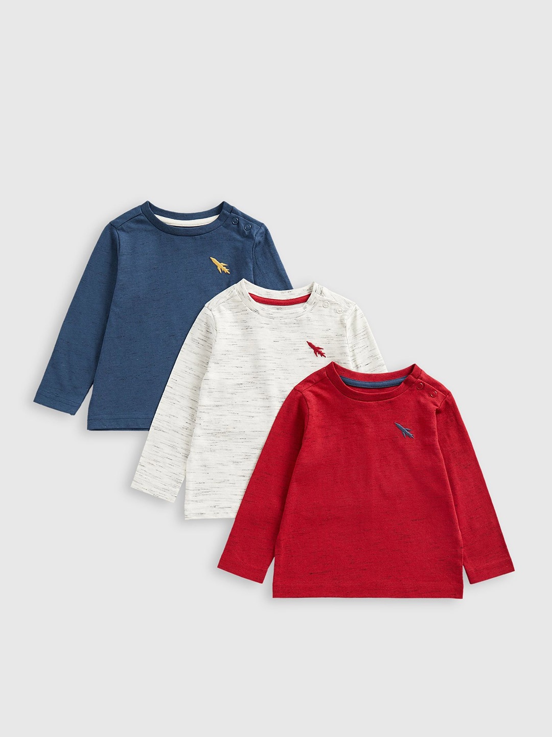

mothercare Boys Pack Of 3 Solid Cotton T-shirts, White