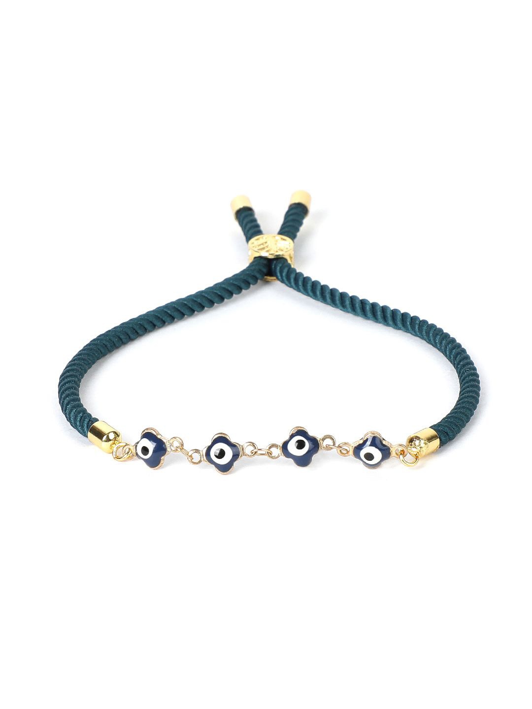 

EL REGALO Evil Eye Charm Bracelet, Green