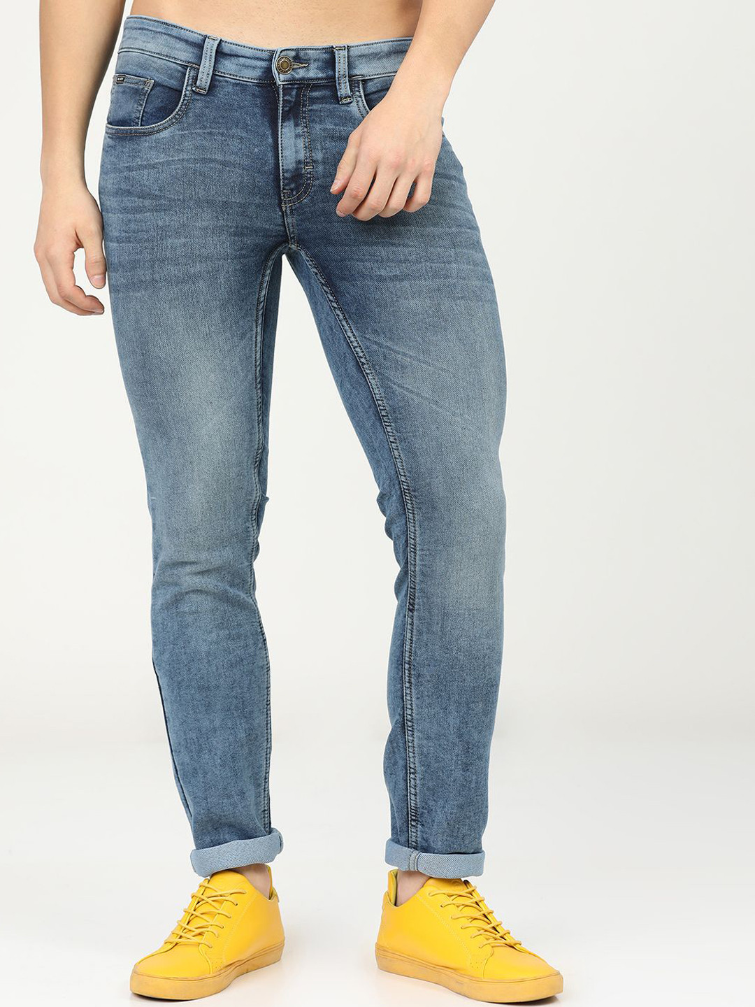 

HIGHLANDER Men Slim Fit Light Fade Stretchable Jeans, Blue